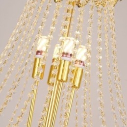 Lampada a sospensione in cristallo conico, accattivante lampada da soffitto decorativa duplex