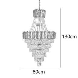 Lampada a sospensione in cristallo conico Squisita lampada da soffitto decorativa duplex