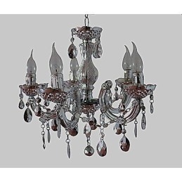 Lampadario moderno in stile cristallo acrilico argento con 5 luci