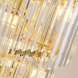 Lampada a sospensione in cristallo Duplex conica decorativa da soffitto 70cm