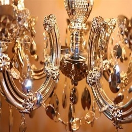 Lampadario moderno in stile cristallo acrilico argento con 5 luci