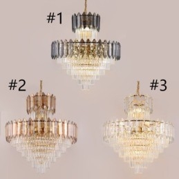 Lampada a sospensione in cristallo conico Lampada da soffitto decorativa duplex