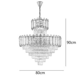 Lampada a sospensione in cristallo conico Lampada da soffitto decorativa duplex