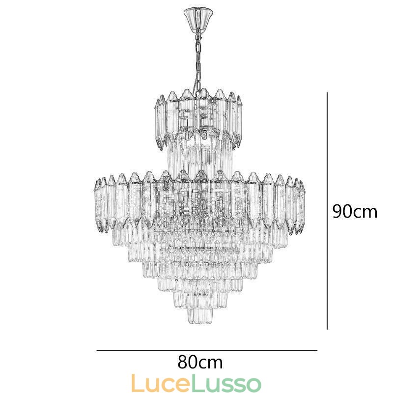 Lampada a sospensione in cristallo conico Lampada da soffitto decorativa duplex