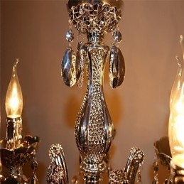 Lampadario moderno in stile cristallo acrilico argento con 5 luci