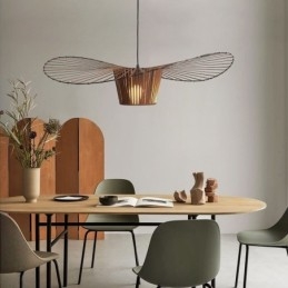 Lampada a sospensione moderna semplice in ferro battuto a forma di cappello