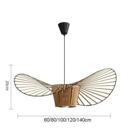 Lampada a sospensione moderna semplice in ferro battuto a forma di cappello