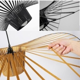 Lampada a sospensione moderna semplice in ferro battuto a forma di cappello