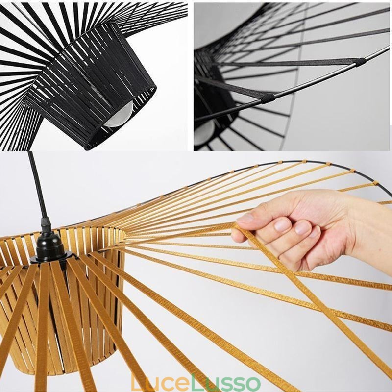 Lampada a sospensione moderna semplice in ferro battuto a forma di cappello