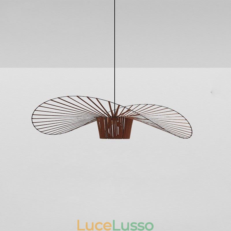 Lampada a sospensione moderna semplice in ferro battuto a forma di cappello