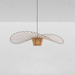 Lampada a sospensione moderna semplice in ferro battuto a forma di cappello