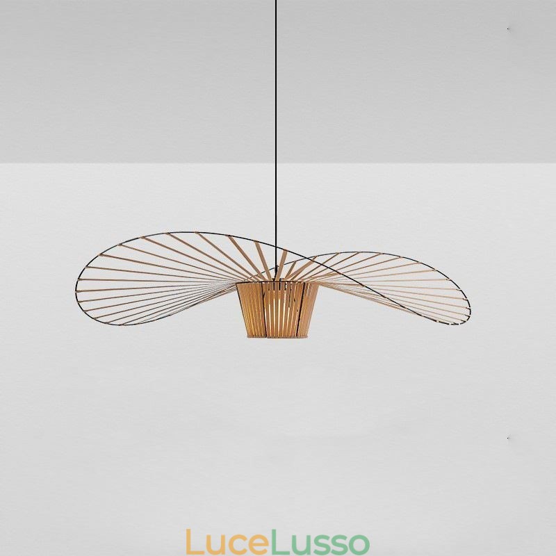 Lampada a sospensione moderna semplice in ferro battuto a forma di cappello