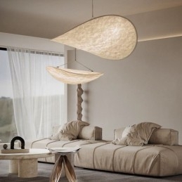 Lampada da soffitto Decorazione in seta Lampada a sospensione Bianco caldo