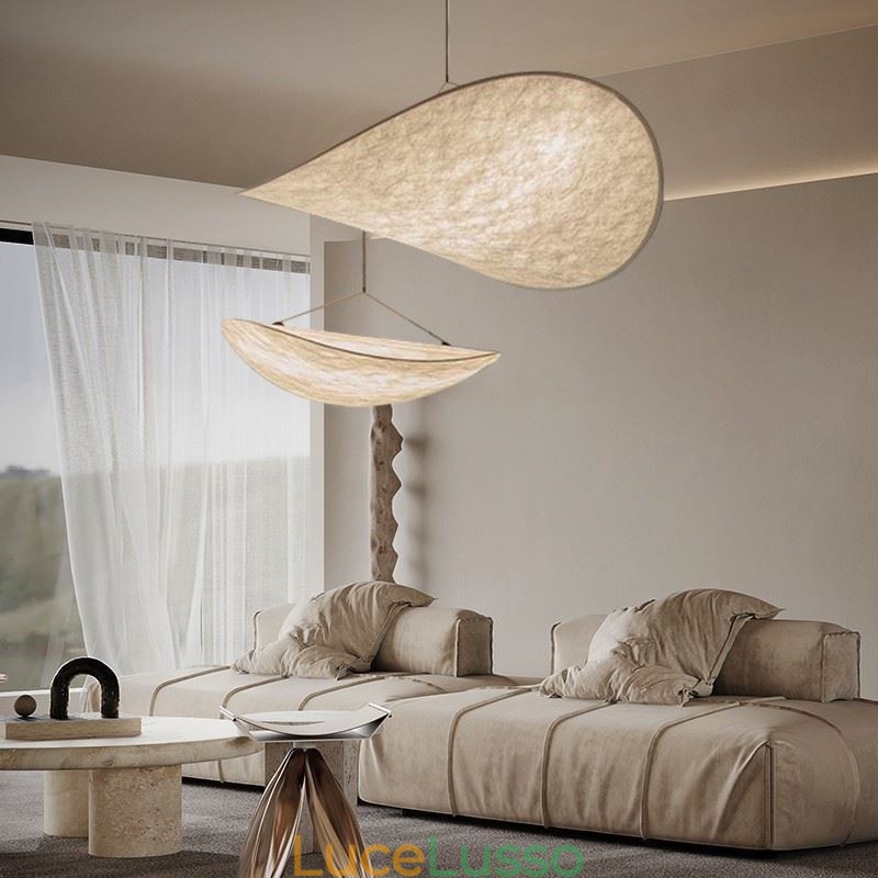 Lampada da soffitto Decorazione in seta Lampada a sospensione Bianco caldo