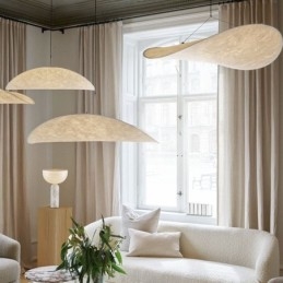 Lampada da soffitto Decorazione in seta Lampada a sospensione Bianco caldo