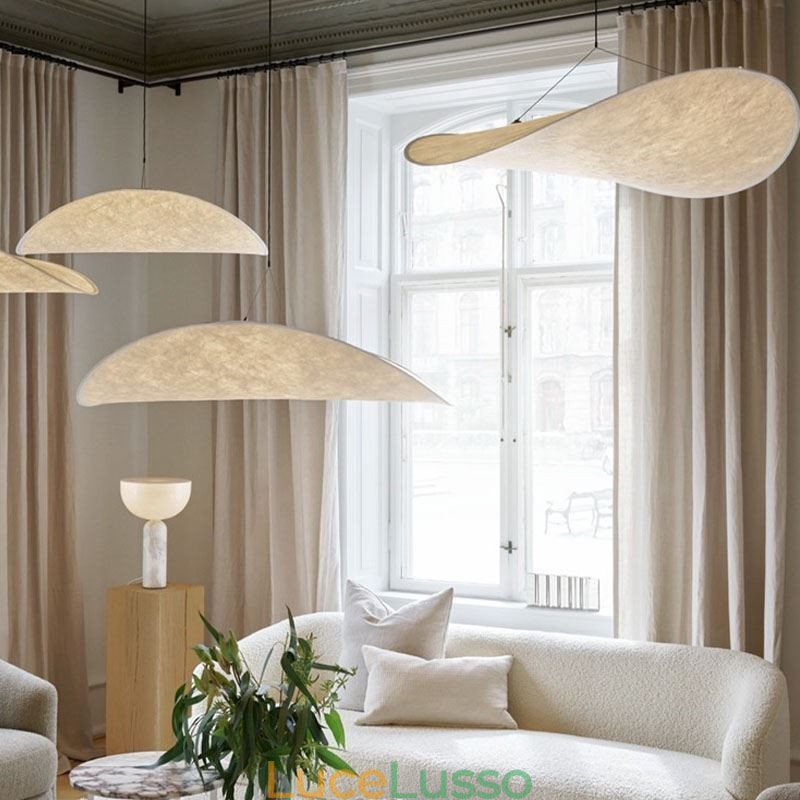 Lampada da soffitto Decorazione in seta Lampada a sospensione Bianco caldo