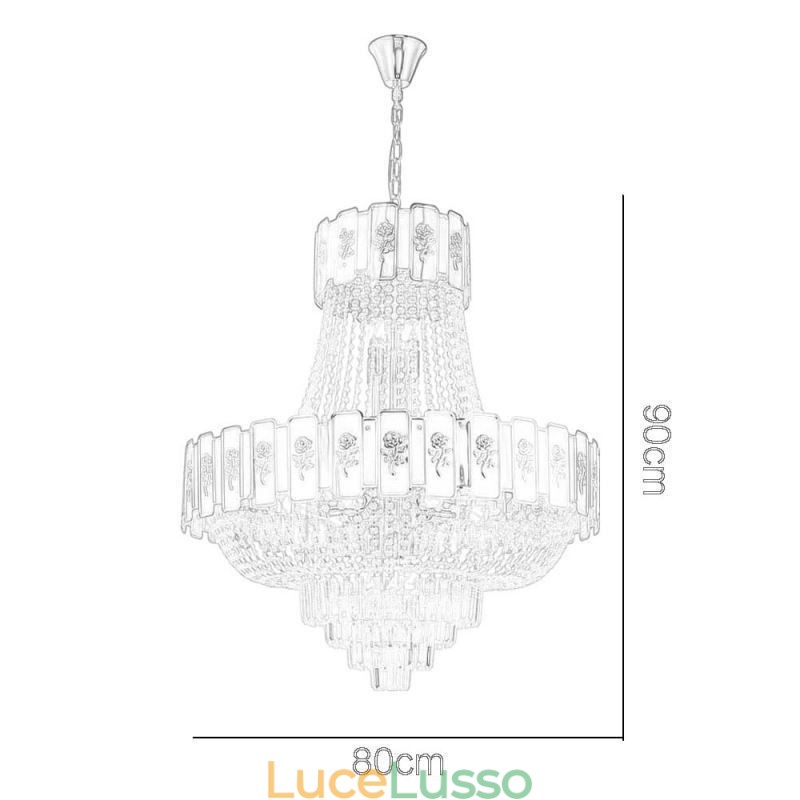 Lampada a sospensione in cristallo dorato Elegante lampada da soffitto decorativa