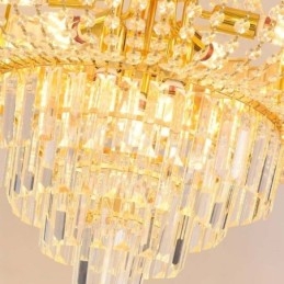 Lampada a sospensione in cristallo dorato Elegante lampada da soffitto decorativa