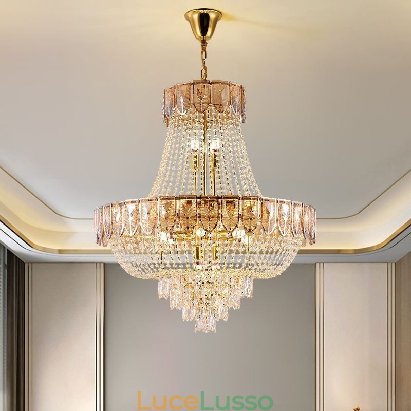Lampada a sospensione in cristallo Lampada da soffitto decorativa di lusso