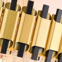 Lampada a sospensione in cristallo, lampada da soffitto decorativa di lusso in oro