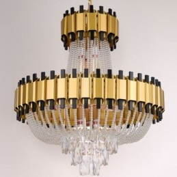 Lampada a sospensione in cristallo, lampada da soffitto decorativa di lusso in oro