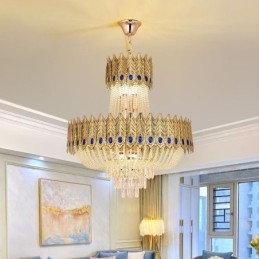 Lampada a sospensione in cristallo Lampada da soffitto decorativa di lusso 60 cm