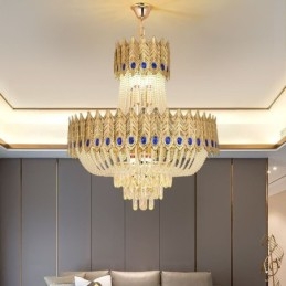 Lampada a sospensione in cristallo Lampada da soffitto decorativa di lusso 60 cm