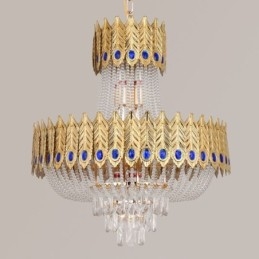 Lampada a sospensione in cristallo Lampada da soffitto decorativa di lusso 60 cm