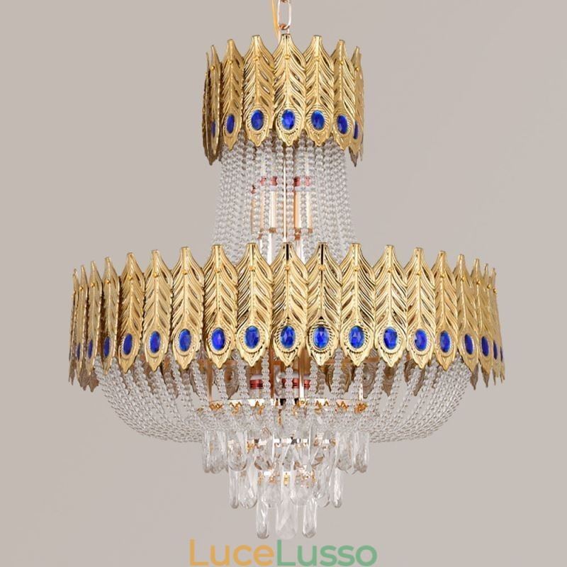 Lampada a sospensione in cristallo Lampada da soffitto decorativa di lusso 60 cm