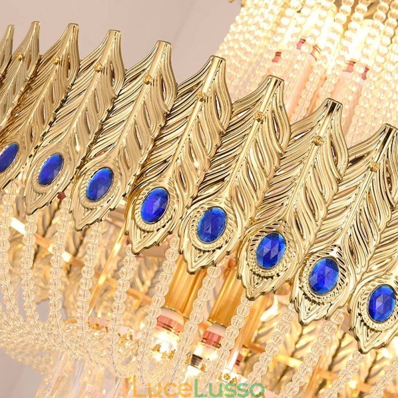 Lampada a sospensione in cristallo Lampada da soffitto decorativa di lusso 60 cm