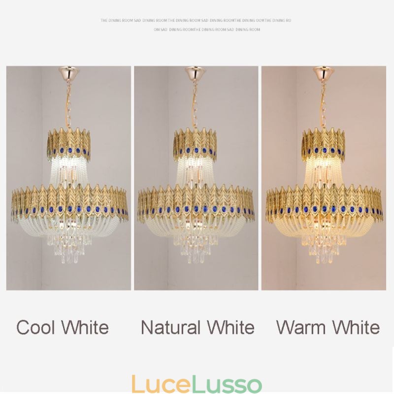 Lampada a sospensione in cristallo Lampada da soffitto decorativa di lusso 60 cm