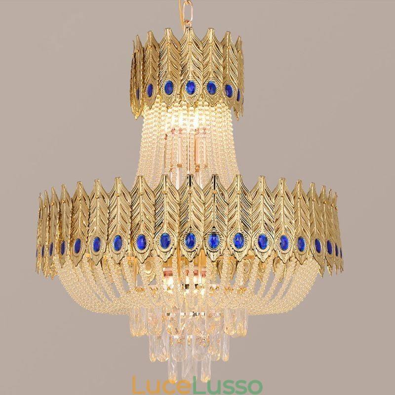 Lampada a sospensione in cristallo Lampada da soffitto decorativa di lusso 60 cm