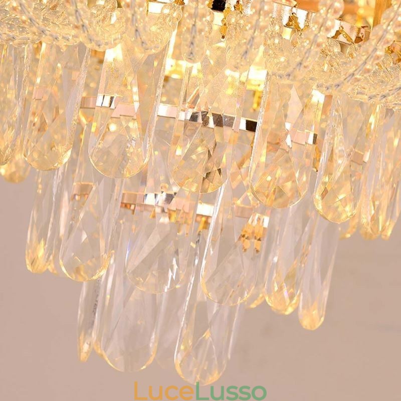 Lampada a sospensione in cristallo Lampada da soffitto decorativa di lusso 60 cm