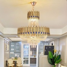 Lampada a sospensione in cristallo Lampada da soffitto decorativa di lusso 60 cm