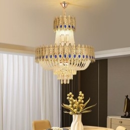 Lampada a sospensione in cristallo Lampada da soffitto decorativa di lusso 60 cm
