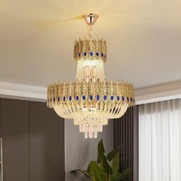 Lampada a sospensione in cristallo Lampada da soffitto decorativa di lusso 60 cm