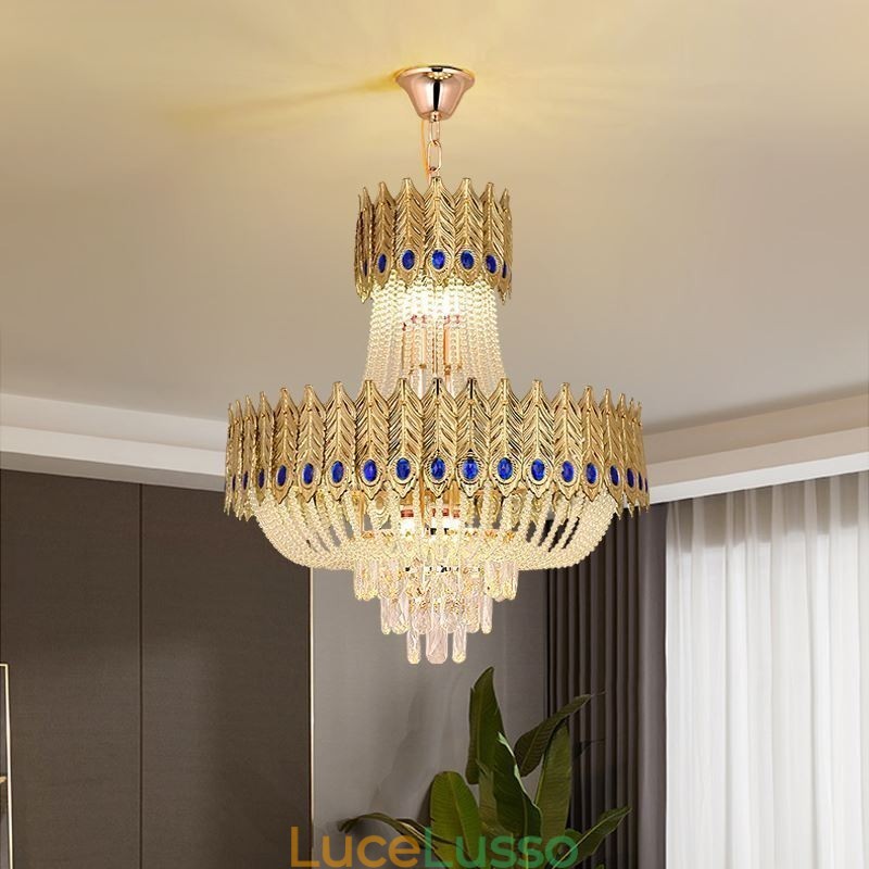 Lampada a sospensione in cristallo Lampada da soffitto decorativa di lusso 60 cm