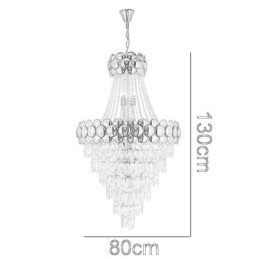Lampada a sospensione in cristallo placcato oro duplex di lusso decorativo lampada da soffitto 80 cm