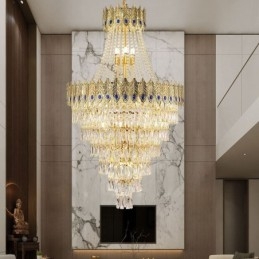 Lampada a sospensione in cristallo, sofisticata lampada a sospensione decorativa di lusso da 80 cm