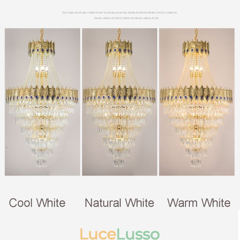 Lampada a sospensione in cristallo, sofisticata lampada a sospensione decorativa di lusso da 80 cm