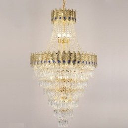 Lampada a sospensione in cristallo, sofisticata lampada a sospensione decorativa di lusso da 80 cm