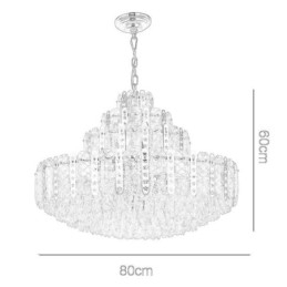 Lampada a sospensione in cristallo, 4° piano, luce decorativa di lusso, con lamiera di ferro cava dorata