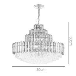 Lampada a sospensione in cristallo a quattro strati, lampada da soffitto decorativa di lusso, 80 cm