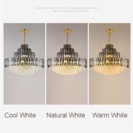 Lampada a sospensione in cristallo a quattro strati, lampada da soffitto decorativa di lusso, 80 cm