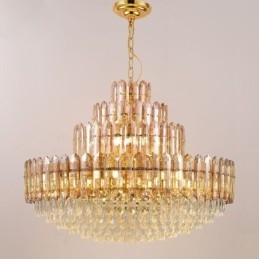 Lampada a sospensione in cristallo a quattro strati, lampada da soffitto decorativa di lusso, 80 cm