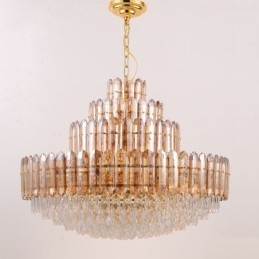 Lampada a sospensione in cristallo a quattro strati, lampada da soffitto decorativa di lusso, 80 cm