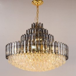 Lampada a sospensione in cristallo a quattro strati, lampada da soffitto decorativa di lusso, 80 cm