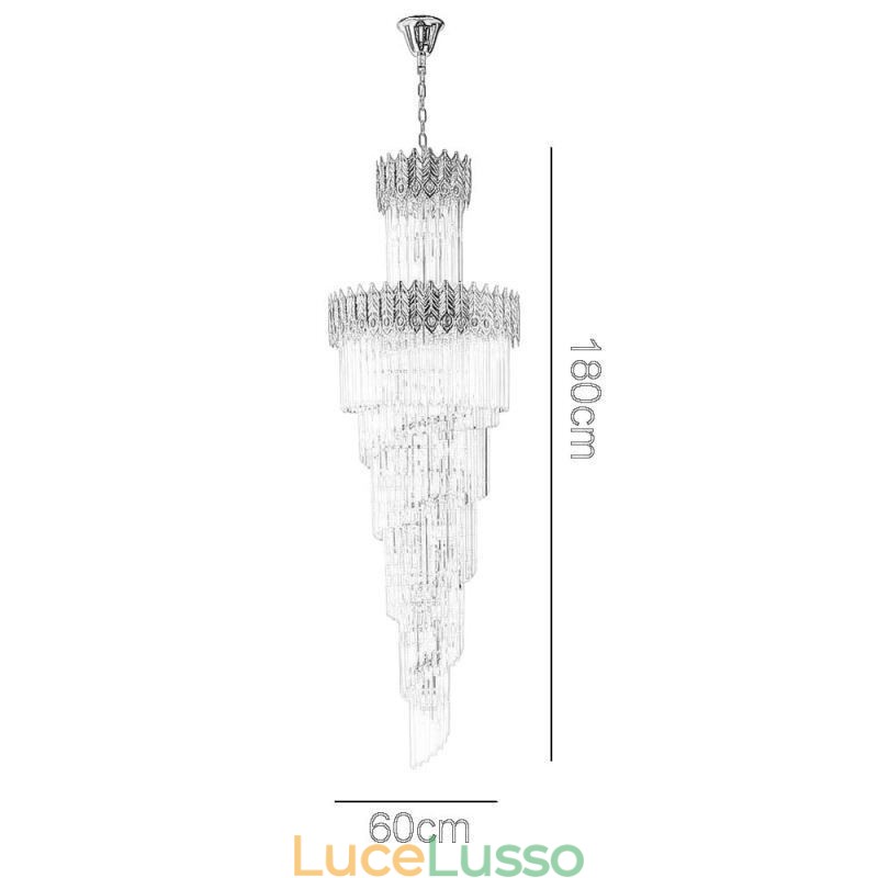 Lampada a sospensione in cristallo dorato, paralume a coda di fenice in oro elettroplaccato, lampada da soffitto