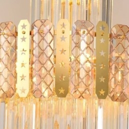 Lampada a sospensione in cristallo dorato, lussuosa lampada da soffitto decorativa 60*H180cm
