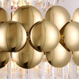 Lampada a sospensione in cristallo, placcata in oro, luce decorativa di lusso da soffitto, 60 cm
